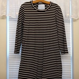 Madewell Black and White Striped Dress